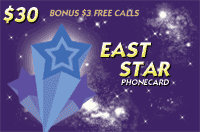 East Star Phone Card $30 - International Calling Cards