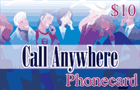 Call Anywhere Phonecard $10 - International Calling Cards