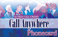 Call Anywhere Phonecard $50 - International Calling Cards