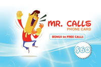 Mr Calls Phone Card $60 - International Calling Cards